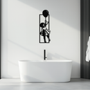 Balloon Girl Silhouette Metal Wall Art – Whimsical Modern Home Decor- KAF563