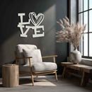 LOVE Heart Modern Metal Wall Art – Romantic Black Metal Wall Decor- KAF566
