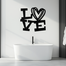 LOVE Heart Modern Metal Wall Art – Romantic Black Metal Wall Decor- KAF566