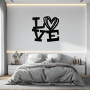 LOVE Heart Modern Metal Wall Art – Romantic Black Metal Wall Decor- KAF566