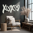 XOXO Love Hearts Metal Wall Art – Modern Romantic Black Home Decor- KAF567