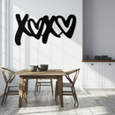 XOXO Love Hearts Metal Wall Art – Modern Romantic Black Home Decor- KAF567