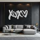 XOXO Love Hearts Metal Wall Art – Modern Romantic Black Home Decor- KAF567
