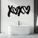 XOXO Love Hearts Metal Wall Art – Modern Romantic Black Home Decor- KAF567