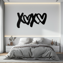 XOXO Love Hearts Metal Wall Art – Modern Romantic Black Home Decor- KAF567