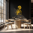 Geisha Silhouette Metal Wall Art – Japanese Woman with Fan Modern Decor- KAF568