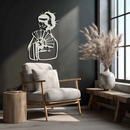 Geisha Silhouette Metal Wall Art – Japanese Woman with Fan Modern Decor- KAF568