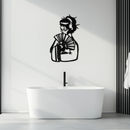 Geisha Silhouette Metal Wall Art – Japanese Woman with Fan Modern Decor- KAF568