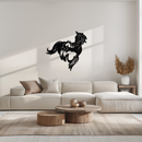 Abstract Wild Horses Metal Wall Art – Dynamic Horse Silhouette Decor- KAF569