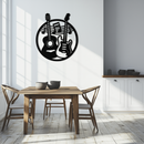 Musical Guitar Notes Metal Wall Art – Modern Musician Decor- KAF571