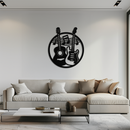 Musical Guitar Notes Metal Wall Art – Modern Musician Decor- KAF571