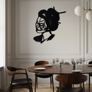 Geisha Skull Fusion Metal Wall Art – Japanese Gothic Home Decor- KAF575