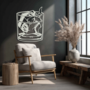 Woman in Whiskey Glass Metal Wall Art – Ice Cube Design Bar Decor for Modern Interiors- KAF578