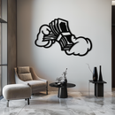Fist Holding Money Stack Metal Wall Art – Bold Dollar Bill Hand Silhouette for Modern Spaces- KAF579