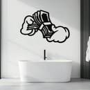 Fist Holding Money Stack Metal Wall Art – Bold Dollar Bill Hand Silhouette for Modern Spaces- KAF579