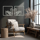 Origami Swan Couple Metal Wall Art – Geometric Mirrored Swan Design for Modern Interiors- KAF581