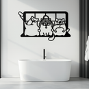 Cozy Window Cats Metal Wall Art – Cute Cartoon Trio Design for Pet Lovers- KAF582