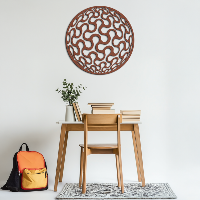 Abstract Sphere Pattern Metal Wall Art – Modern Round Geometric Decor for Home or Office - KAF585