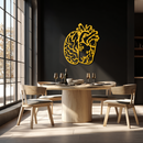 Brain and Heart Fusion Metal Wall Art – Symbolic Anatomy Design for Mind and Emotion Balance- KAF587