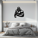 Angry Gorilla Metal Wall Art – Fierce Jungle Animal Decor for Gym and Man Cave- KAF592