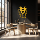 Dog and Cat in Hand Metal Wall Art – Heartwarming Pet Love Decor for Animal Lovers- KAF593