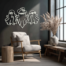 Funny Gangster Ghosts Metal Wall Art – Halloween Cool Spirits Decor-KAF613