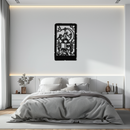 Reading Lady Metal Wall Art – Book Lover Silhouette with Moon and Mountains-KAF616