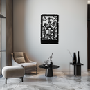 Reading Lady Metal Wall Art – Book Lover Silhouette with Moon and Mountains-KAF616