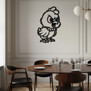 Angry Chick Metal Wall Art – Cartoon Chicken Silhouette Wall Decor-KAF618