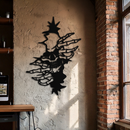 Skeleton Hands and Skull Metal Wall Art – Ripped Wall Horror Decor-KAF619
