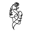 Abstract Line Art Woman Faces Metal Wall Art – Modern Minimalist Home Decor-KAF620