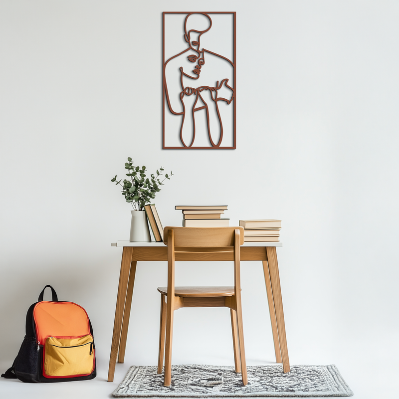 act Couple Line Art Metal Wall Decor Abstr– Modern Minimalist Love Artwork- KAF625