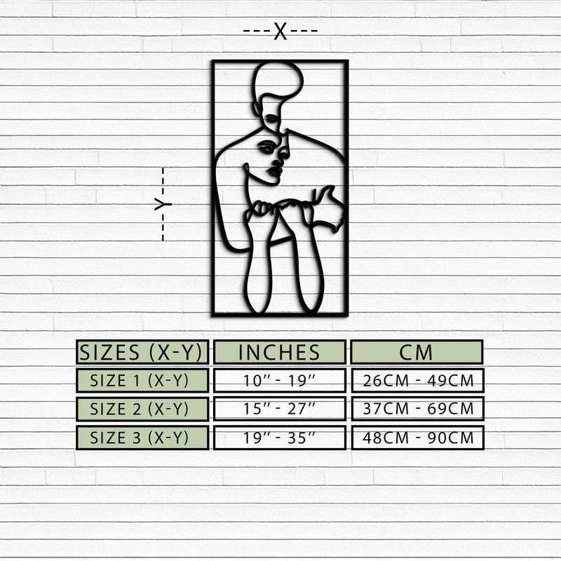 act Couple Line Art Metal Wall Decor Abstr– Modern Minimalist Love Artwork- KAF625