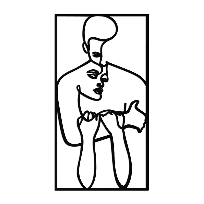act Couple Line Art Metal Wall Decor Abstr– Modern Minimalist Love Artwork- KAF625