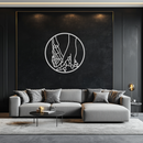 Skeleton and Human Hand Holding – Round Metal Wall Art- KAF628
