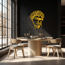 Half Skull David Head Metal Wall Art – Modern Classical Death Fusion Decor- KAF630