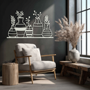 Modern Minimalist Vase Silhouette Metal Wall Art – Geometric Botanical Decor for Living Spaces- KAF631
