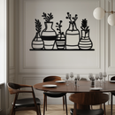 Modern Minimalist Vase Silhouette Metal Wall Art – Geometric Botanical Decor for Living Spaces- KAF631