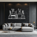 Modern Minimalist Vase Silhouette Metal Wall Art – Geometric Botanical Decor for Living Spaces- KAF631
