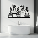 Modern Minimalist Vase Silhouette Metal Wall Art – Geometric Botanical Decor for Living Spaces- KAF631