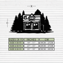 Mountain Log Cabin Metal Wall Art – Nature Inspired Outdoor Wall Decor for Home & Lodge- KAF640
