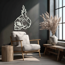 Candle on Skull Gothic Style Metal Wall Art – Dark Themed Home Decor - KAF643