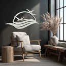 Flying Birds Over Sunset Metal Wall Art – Modern Nature-Inspired Silhouette Decor - KAF644