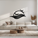 Flying Birds Over Sunset Metal Wall Art – Modern Nature-Inspired Silhouette Decor - KAF644