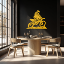 Dynamic Motocross Rider Metal Wall Art – Off-Road Motorcycle Silhouette Decor - KAF645
