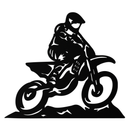 Dynamic Motocross Rider Metal Wall Art – Off-Road Motorcycle Silhouette Decor - KAF645