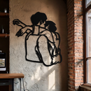 Embracing Couple Metal Wall Art – Romantic Silhouette for Modern Interiors- KAF647