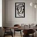 Woman Portrait Line Art Metal Wall Decor – Minimalist Modern Face Silhouette- KAF649