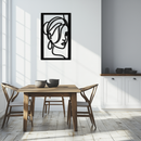 Woman Portrait Line Art Metal Wall Decor – Minimalist Modern Face Silhouette- KAF649