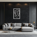 Woman Portrait Line Art Metal Wall Decor – Minimalist Modern Face Silhouette- KAF649